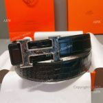 High Quality Copy Hermes Croco-style Belt 38mm Reversible Strap